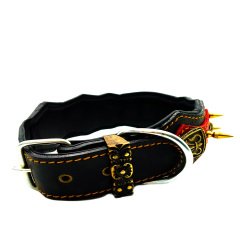 Özel Tasarım Viking Model Çivili Deri Köpek Tasması