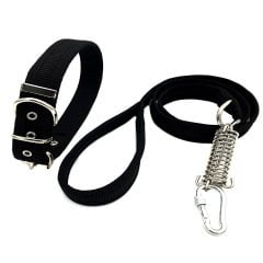 Siyah Köpek Tasması Ve Köpek Gezdirme Tasması Seti