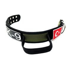 Haki Yeşil Kulplu Taktik K9 Köpek Tasması