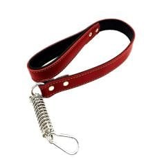 Amortisörlü Yaylı Deri Köpek Gezdirme Tasması