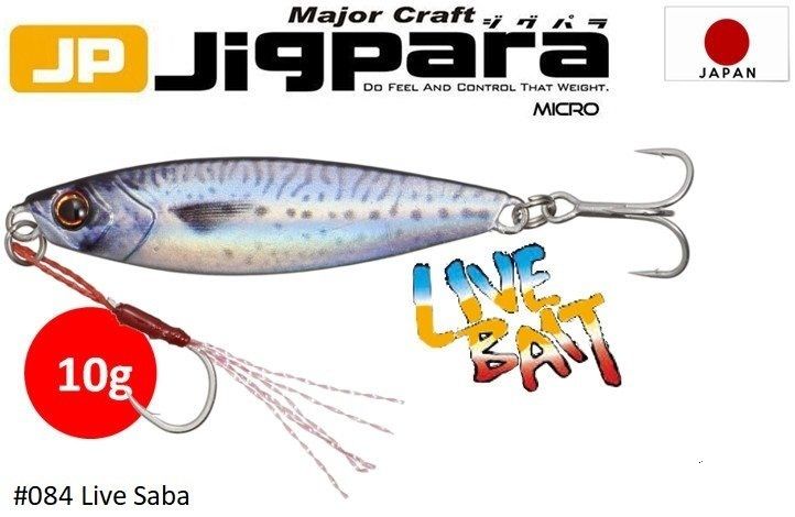 Major Craft Jigpara Micro Jig JPM-10gr #84 Live Saba