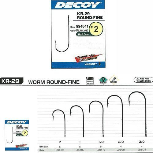 DECOY KR-29 Worm Round Fine Black Nickel Olta iğnesi