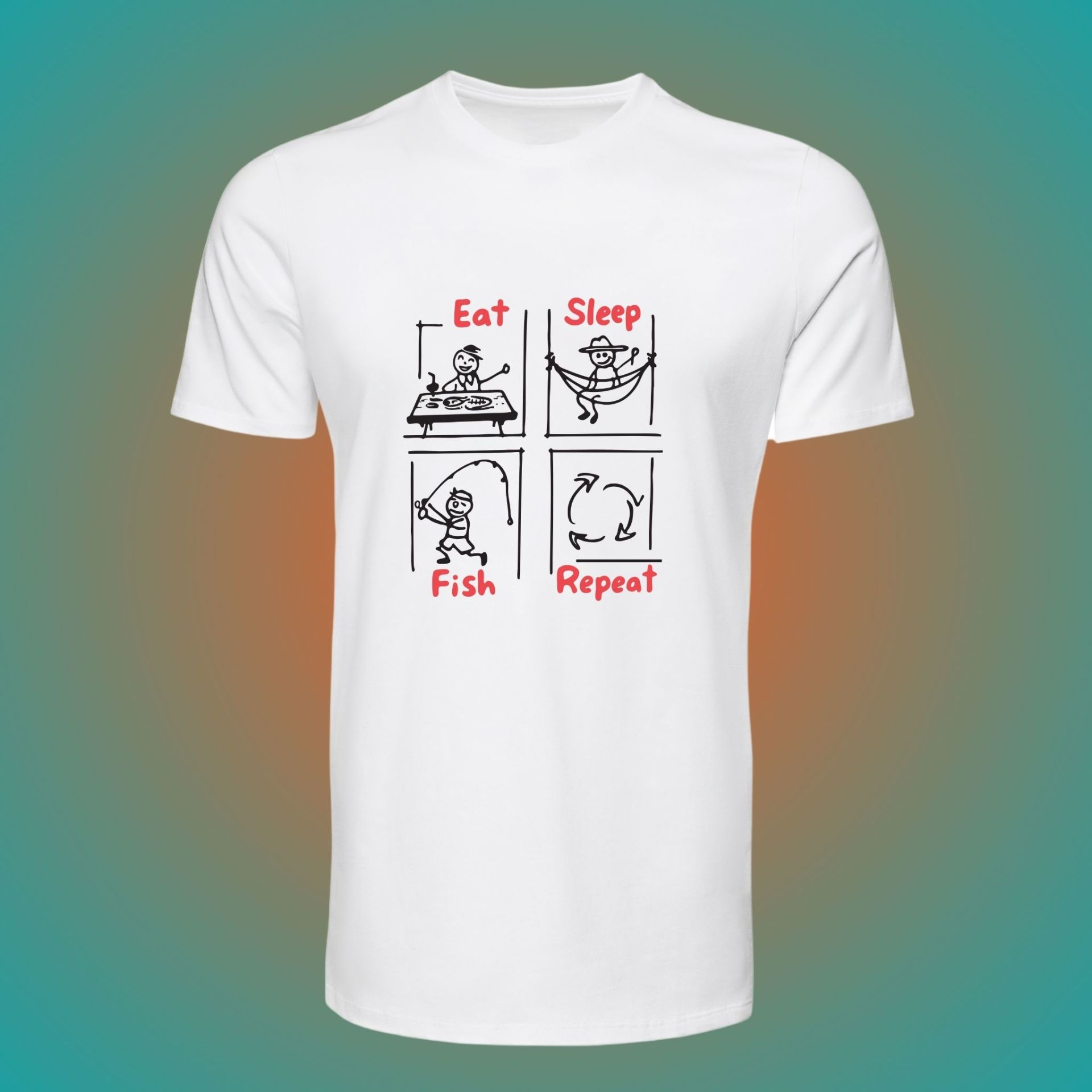 Tidegear Eat Sleep Fish Repeat Balıkçı Tişört