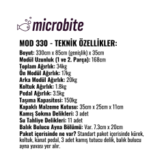Microbite MOD330 Modüler (2 PARÇA) Balıkçı Kanosu