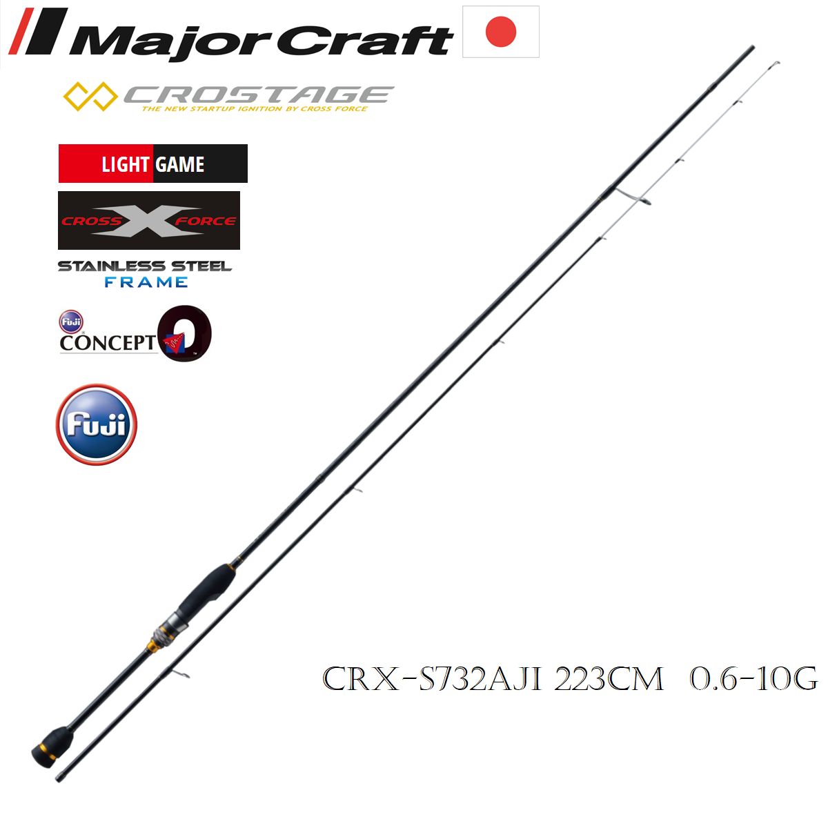 Major Craft New Crostage CRX-S732AJI LRF Kamış Solid Uç 223cm 0.6-10g