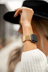 Apple Watch Milano Loop Kordon - Altın Gold