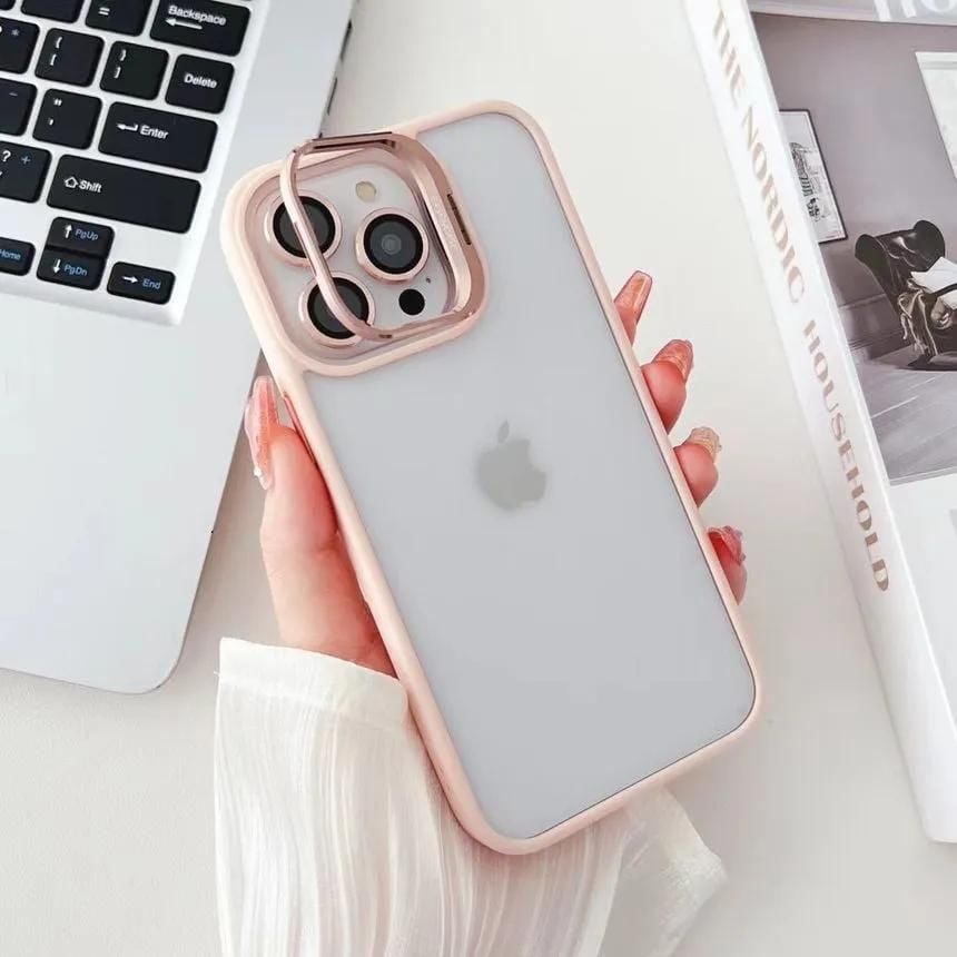 iPhone Easoncase Lensli Mika Kılıf - Kum Pembe