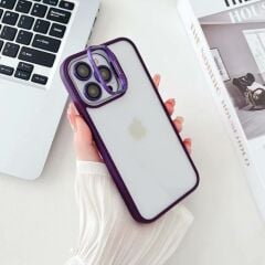 iPhone Easoncase Lensli Mika Kılıf - Derin Mor