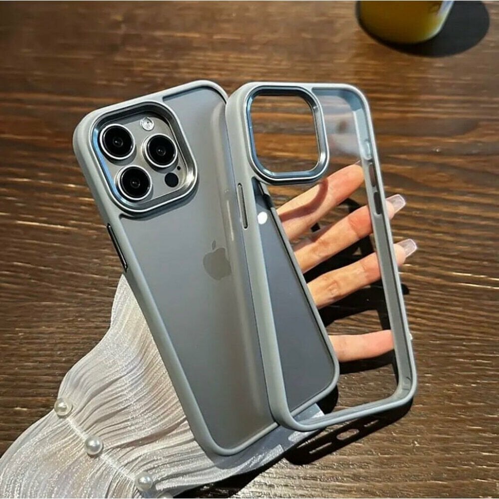 iPhone Kristal Şeffaf Kılıf - Titanyum