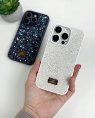 iPhone Swarovski Taşlı Kılıf - Derin Mor