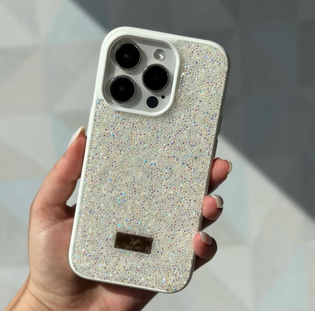 iPhone Swarovski Taşlı Kılıf - Beyaz