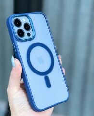 iPhone Kristal MagSafe Şeffaf Kılıf - Mavi