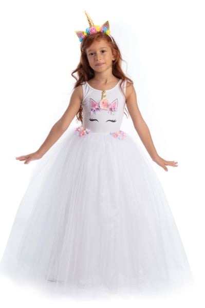 Unicorn Elbise Rita Beyaz Flw