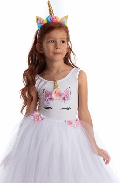 Unicorn Elbise Rita Beyaz Flw