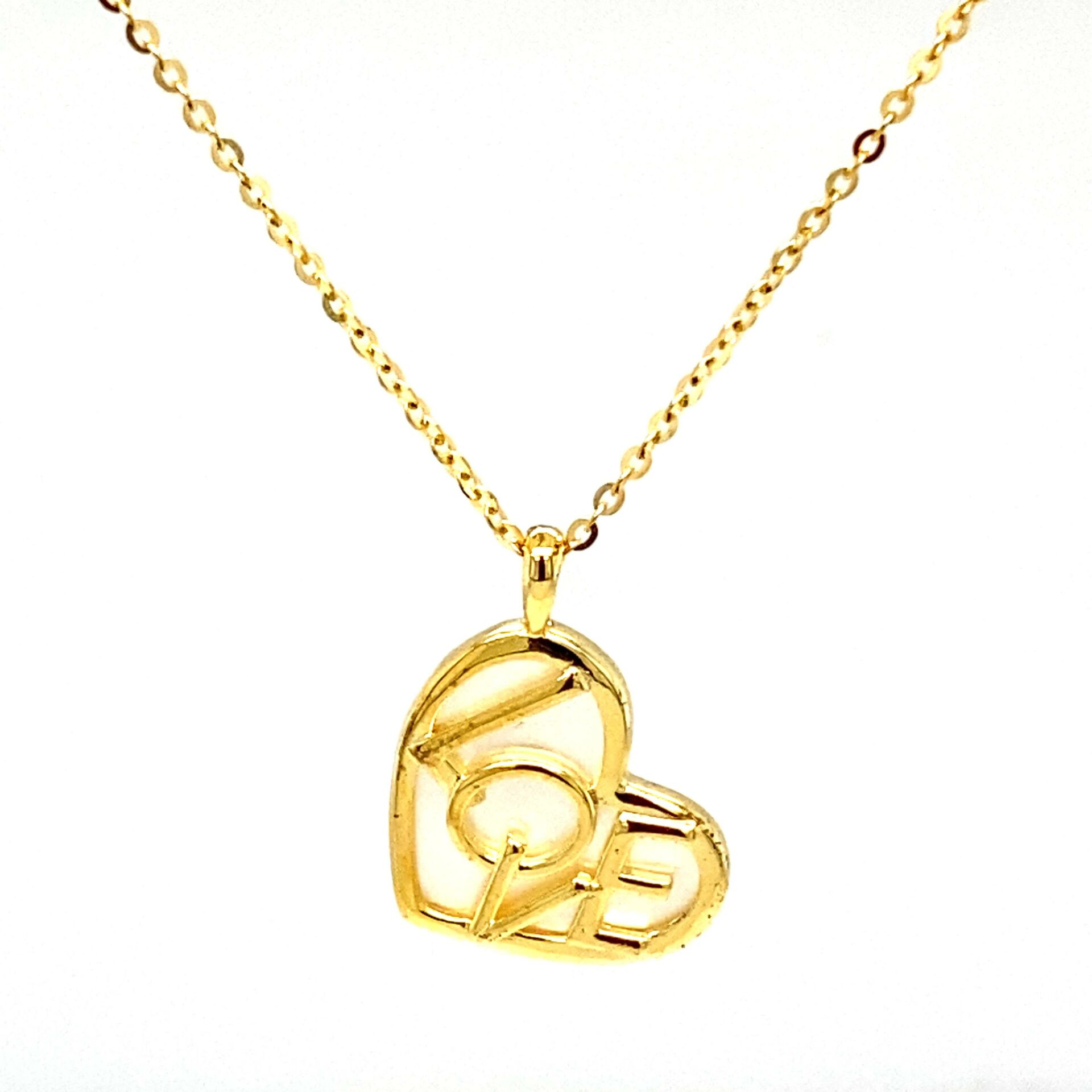 Love Kalp Sedefli Gümüş Kolye