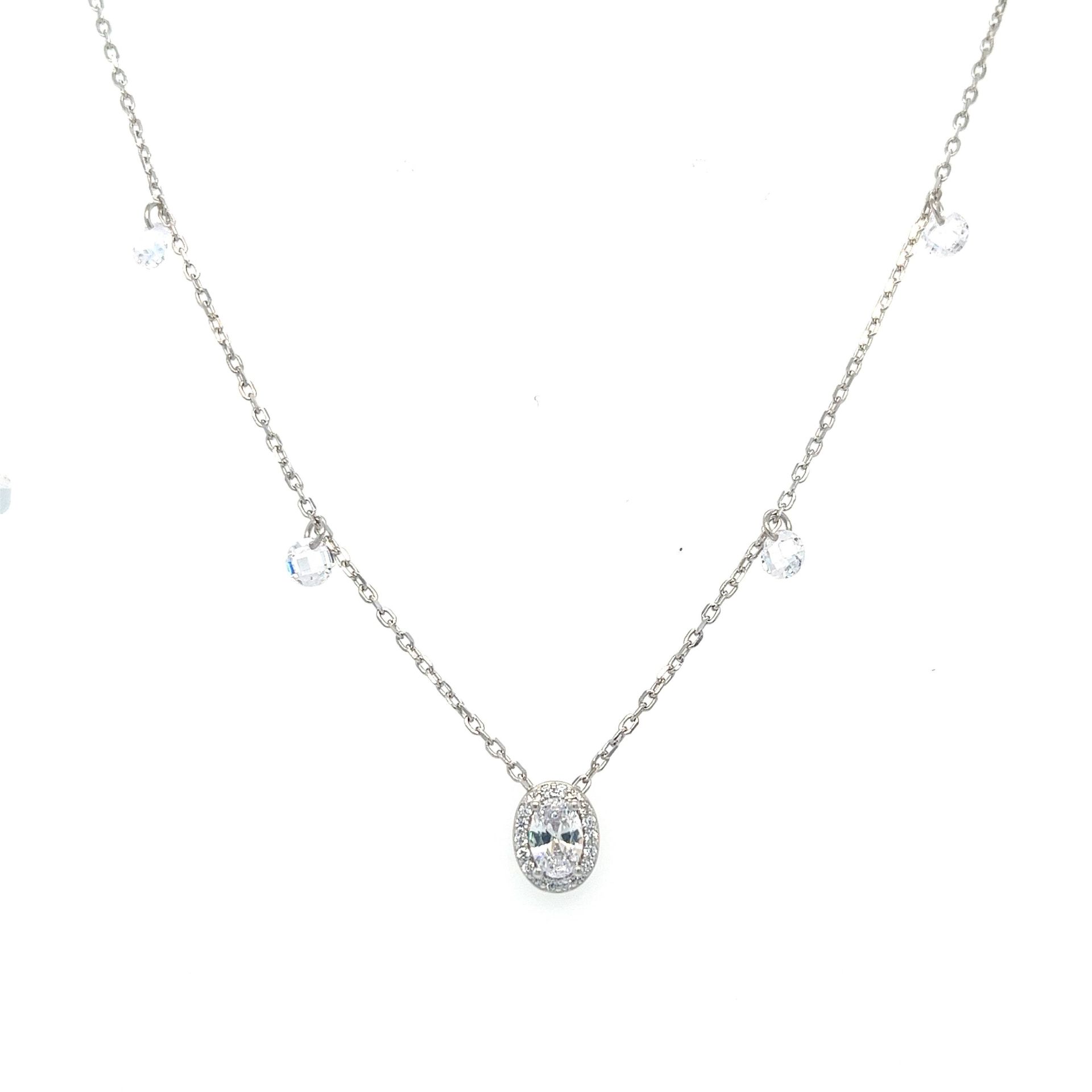 Swarovski Taşlı Gümüş Kolye