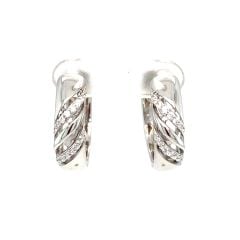 Desenli Gümüş Halka Küpe (Silver)
