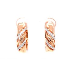 Desenli Gümüş Halka Küpe (RoseGold)