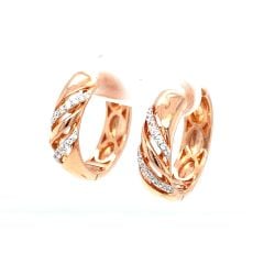 Desenli Gümüş Halka Küpe (RoseGold)