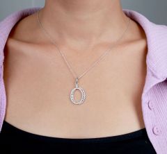 Swarovski Taşlı Çember Gümüş Kolye