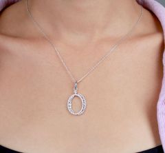 Swarovski Taşlı Çember Gümüş Kolye