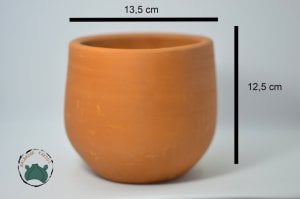 Doğal Terakota Toprak Saksı 13,5X12,5 cm - Kadeh Model
