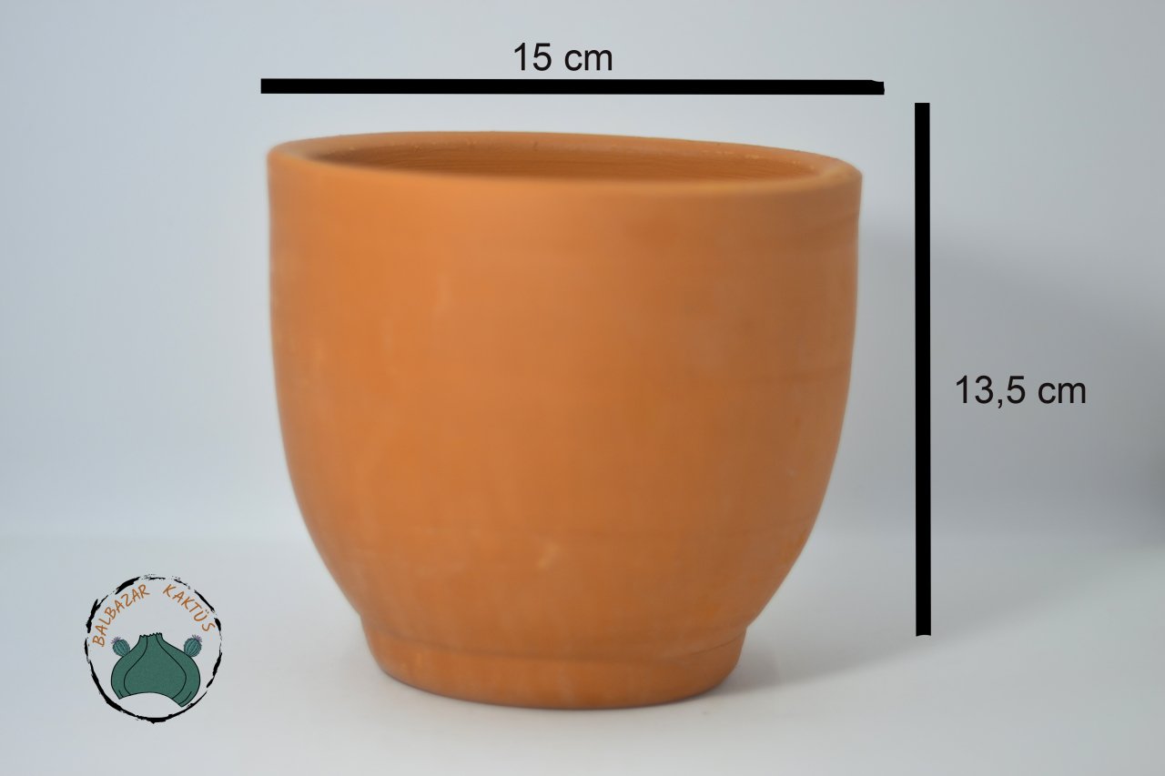 Doğal Terakota Toprak Saksı 15X13,5 cm - Silindir Model
