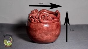Rustik Kırmızı Renkli El Yapımı Seramik Kaktüs Sukulent Saksısi HandMade