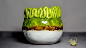 Yılan Desenli Rustik El Yapımı Seramik Kaktüs Sukulent Saksisi Handmade