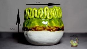 Yılan Desenli Rustik El Yapımı Seramik Kaktüs Sukulent Saksisi Handmade
