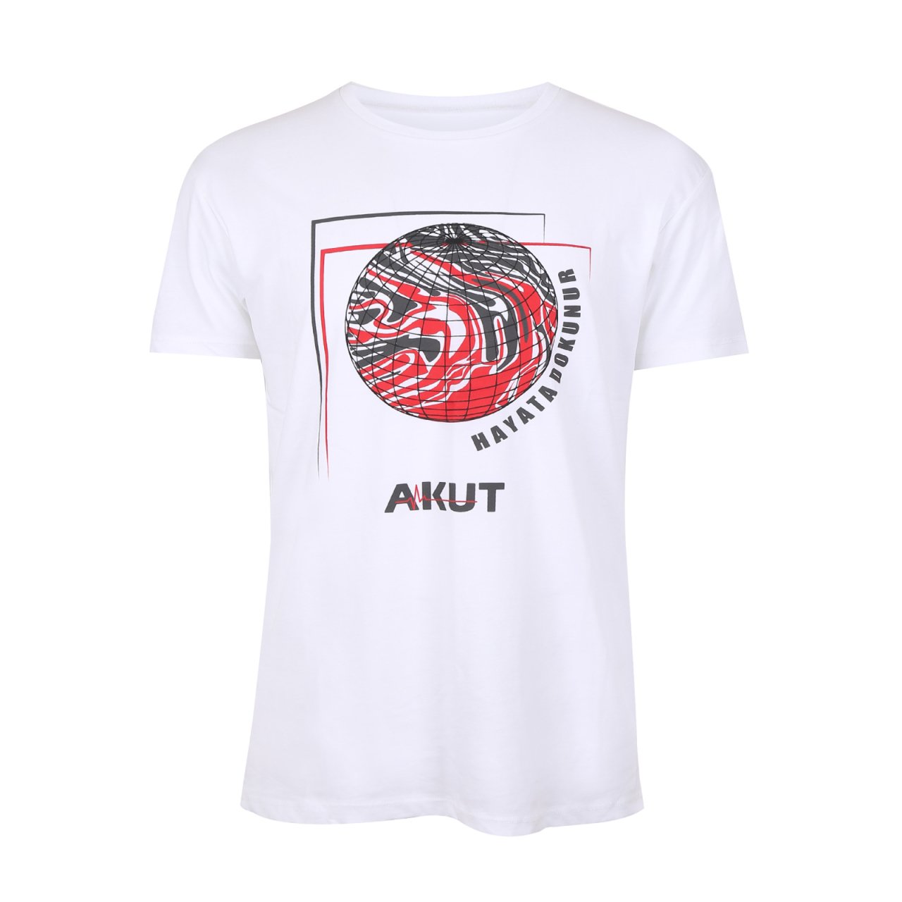 AKUT Hayata Dokunur T-Shirt Unisex Beyaz