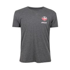 Önde AKUT Pusulalı T-Shirt Unisex Gri Basic