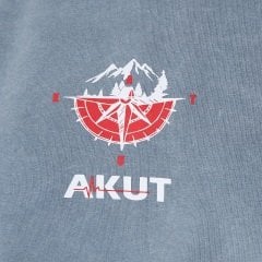 Önde AKUT Pusulalı Oversize T-Shirt Kadın Açık Mavi