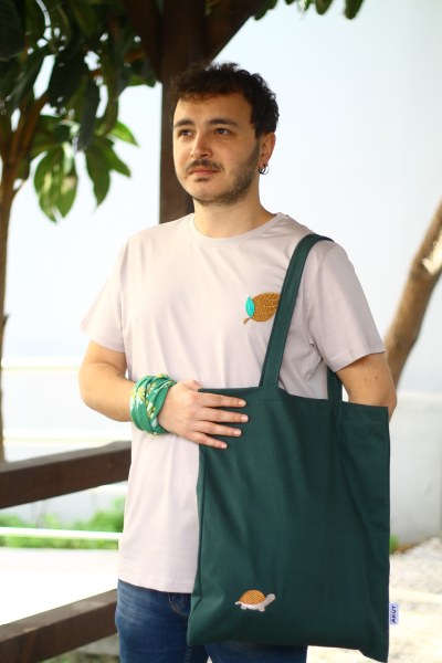 Kaplumbağa Gabardin Çanta - Yeşil