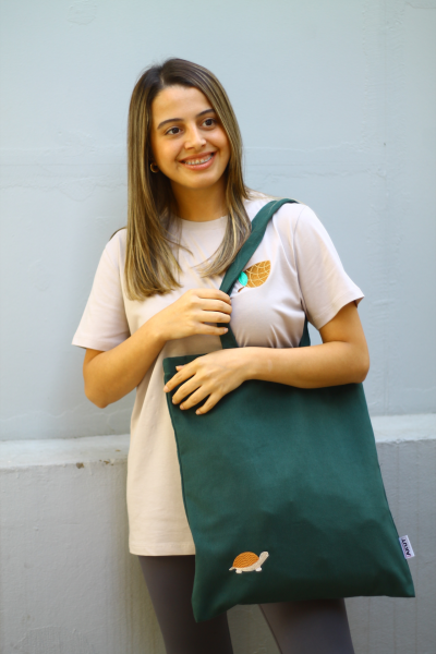 Kaplumbağa Gabardin Çanta - Yeşil