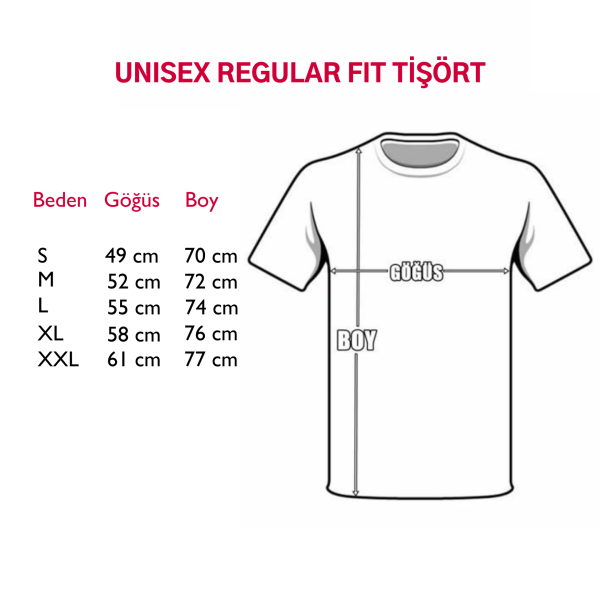 Doğan Güneş Motifli Unisex Tişört - Kırmızı