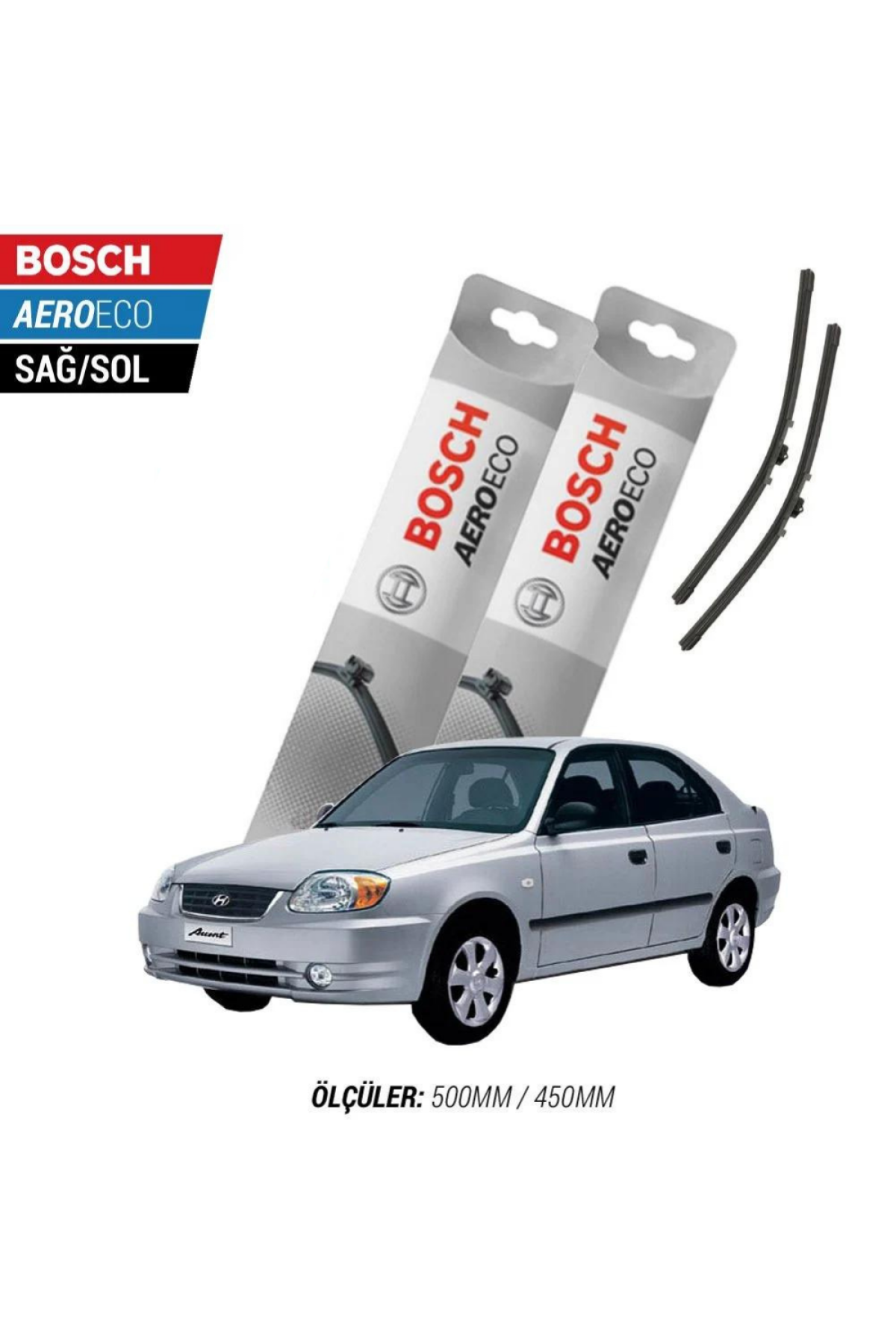 Hyundai Accent 2001 Model Bosch Aeroeco Muz Silecek Takımı