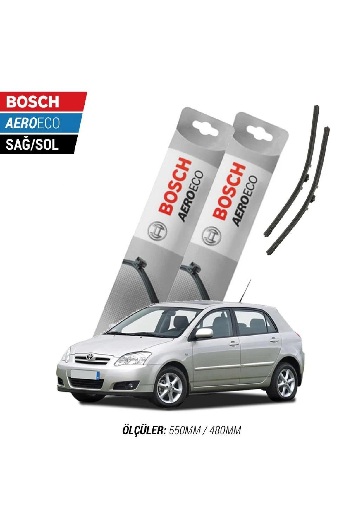 Toyota Corolla HB 2004 Model Bosch Aeroeco Muz Silecek Takımı