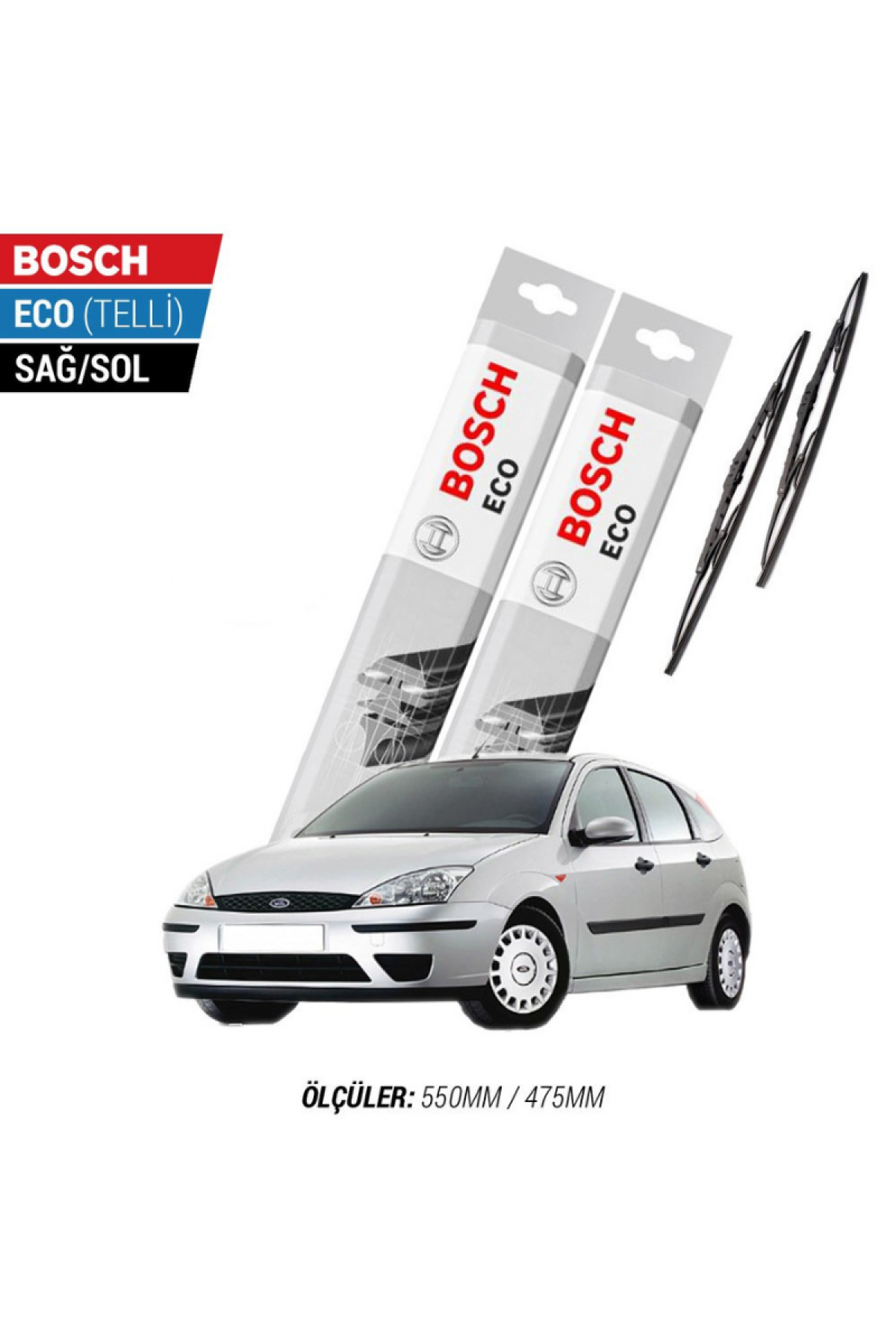 Ford Focus 2001 Model Silecek Takımı Bosch Eco (Telli)