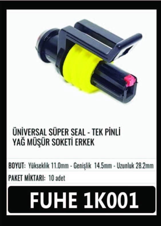 1K001 ÜNİVERSAL TEK PİNLİ YAĞ MÜŞÜR SOKETİ ERKEK