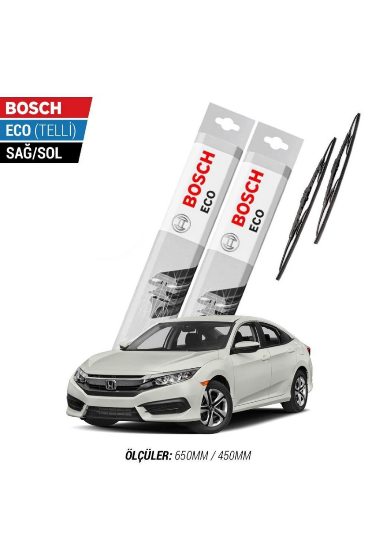 Honda Civic Sedan FC25 2019 Model Silecek Takımı Bosch Eco (Telli)