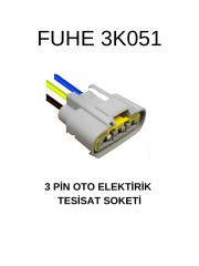 3K051 3 PİN OTO ELEKTRİK TESİSAT SOKETİ