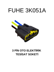 3K051A 3 PİN OTO ELEKTRİK TESİSAT SOKETİ