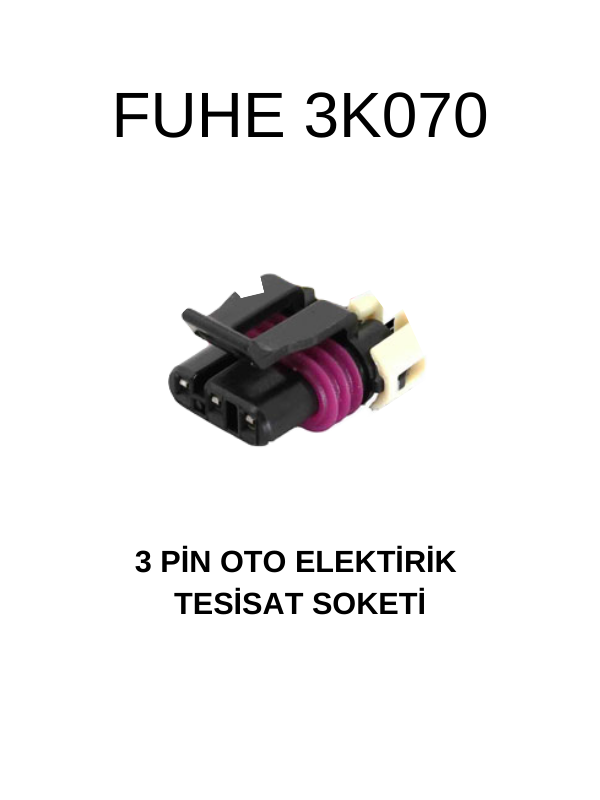 3K070 3 PİN OTO ELEKTRİK TESİSAT SOKETİ