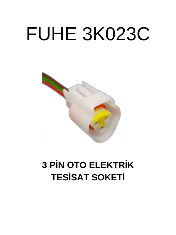 3K023C 3 PİN OTO ELEKTRİK TESİSAT SOKETİ