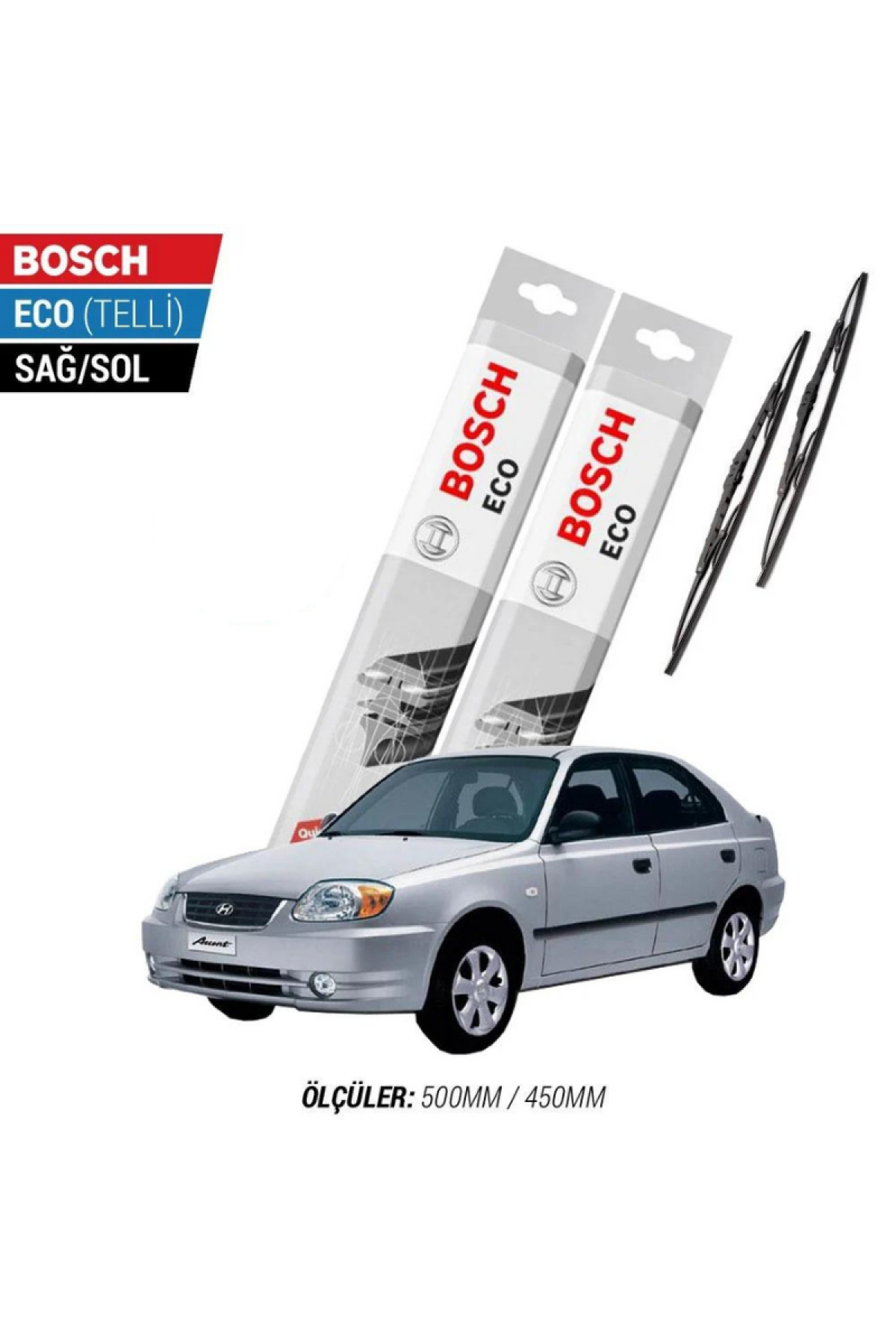 Hyundai Accent 2004 Model Silecek Takımı Bosch Eco (Telli)