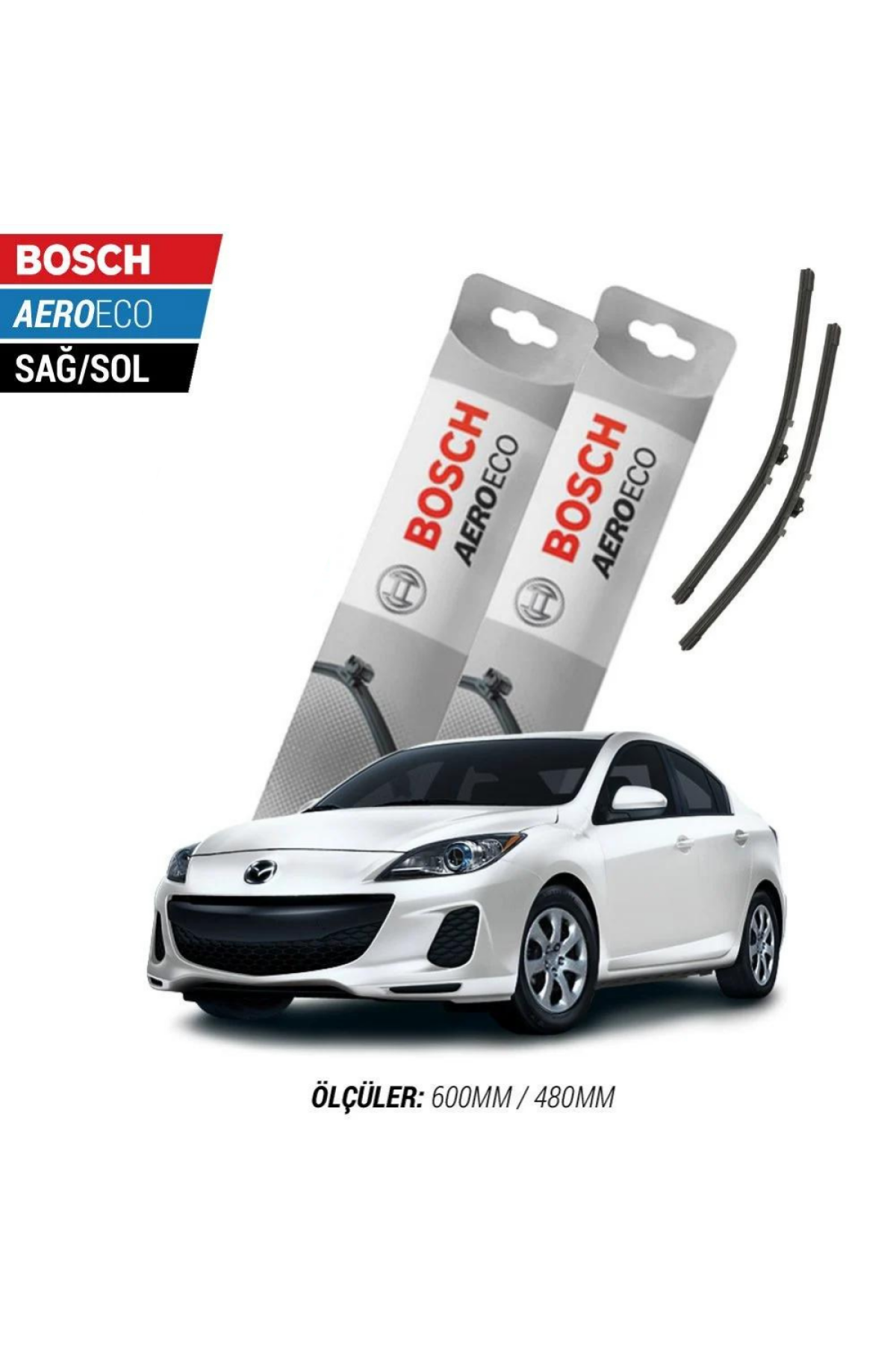 Mazda - Mazda 3 Sedan 2013 Model Bosch Aeroeco Muz Silecek Takımı