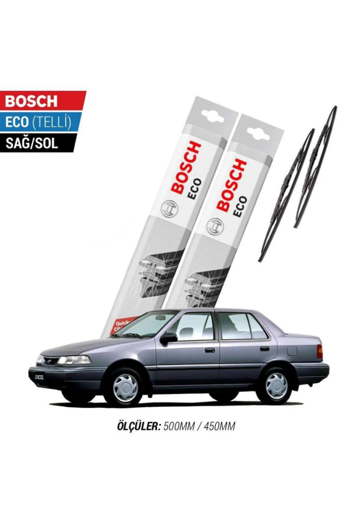 Hyundai Excel 1995 Model Silecek Takımı Bosch Eco (Telli)