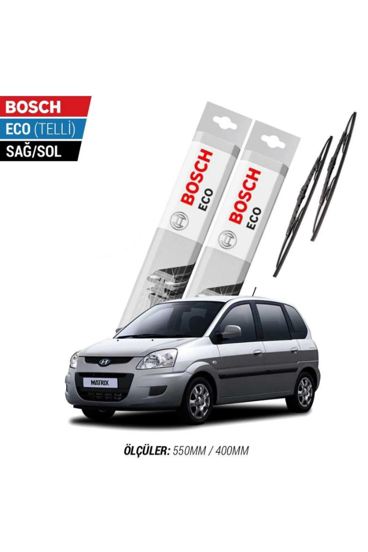 Hyundai Matrix 2006 Model Silecek Takımı Bosch Eco (Telli)
