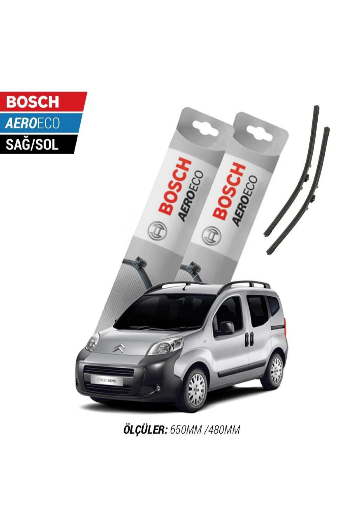 Citroen Nemo 2010 Model Bosch Aeroeco Muz Silecek Takımı